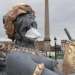French Statues Get Anti-Pollution Masks In Clean Air Protest