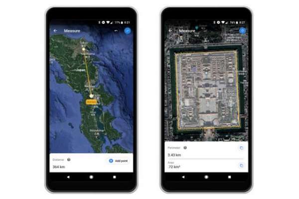 Google Earth can now measure the distance between two points