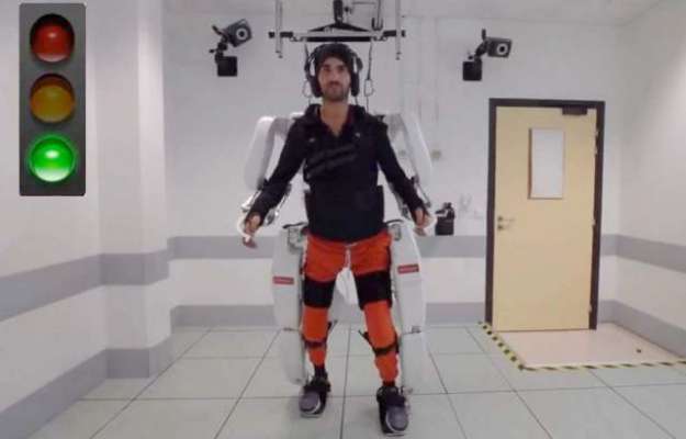 A mind-controlled exoskeleton helped a paralyzed man walk again